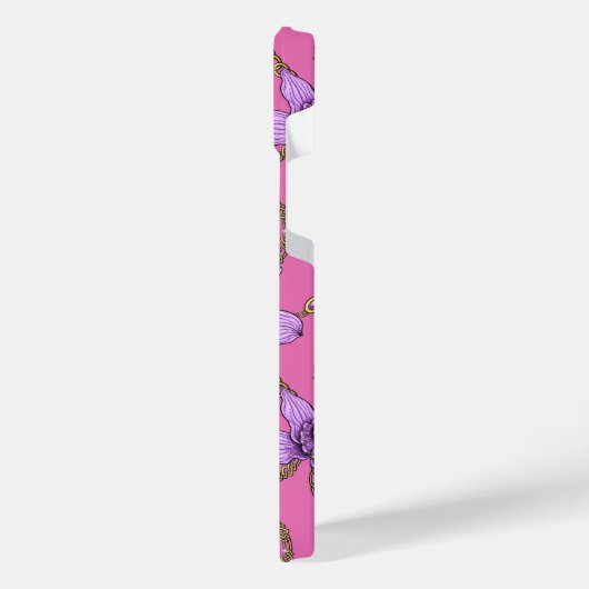 Orchideeën en kettingen, violet en roze iPhone hoesje (Linkerkant)