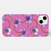 Orchideeën en kettingen, violet en roze iPhone hoesje (Achterkant horizontaal)