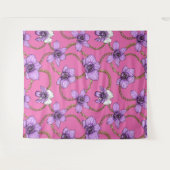 Orchideeën en kettingen, violet en roze wandkleed (Voorkant (horizontaal))