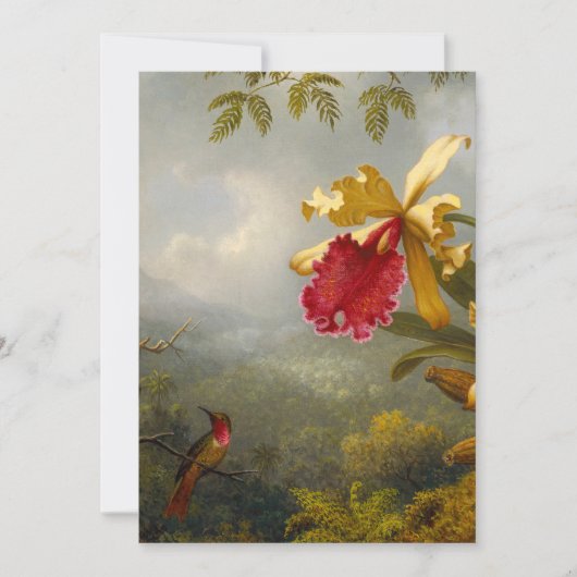 Orchideeën en kolibrie kop kaart (Voorkant)