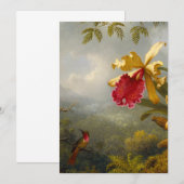 Orchideeën en kolibrie kop kaart (Voorkant / Achterkant)