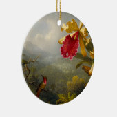 Orchideeën en kolibrie kop keramisch ornament (Rechts)