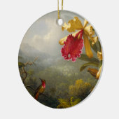 Orchideeën en kolibrie kop keramisch ornament (Links)