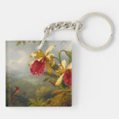 Orchideeën en kolibrie kop sleutelhanger (Achterkant)