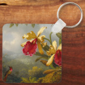 Orchideeën en kolibrie kop sleutelhanger (Achterkant)