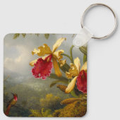 Orchideeën en kolibrie kop sleutelhanger (Achterkant)