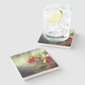 Orchideeën en kolibrie kop stenen onderzetter (Zijkant)