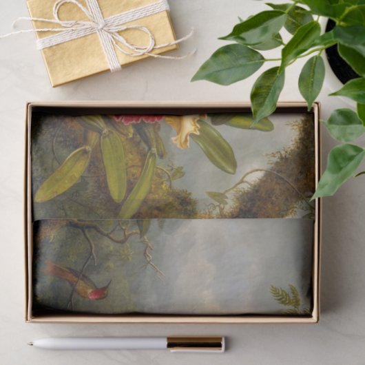 Orchideeën en kolibrie kop tissuepapier (Geschenk)