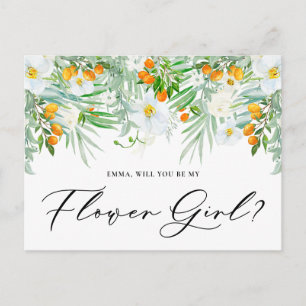 Orchideeën en Kumquats Wil je mijn bloemenmeisje z Briefkaart