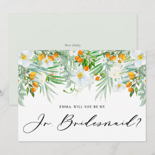 Orchideeën en Kumquats Zal Jij Mijn Jr Bruidsmeisj Kaart
