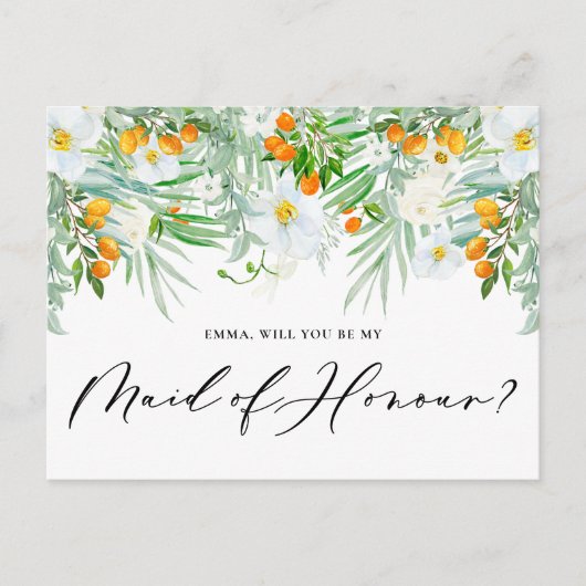 Orchideeën en Kumquats zullen je zijn als mijn die Briefkaart (Voorkant)