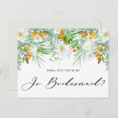 Orchideeën en Kumquats zullen mijn Jr Bridesmaid z Briefkaart (Voorkant / Achterkant)