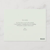 Orchideeën en Kumquats zullen mijn Jr Bridesmaid z Briefkaart (Achterkant)