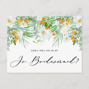 Orchideeën en Kumquats zullen mijn Jr Bridesmaid z Briefkaart