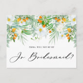 Orchideeën en Kumquats zullen mijn Jr Bridesmaid z Briefkaart (Voorkant)