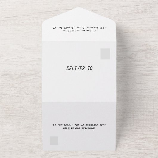 Orchideeën en palmbladeren all in one uitnodiging (Buitenkant)