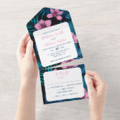 Orchideeën en palmbladeren in één uitnodiging (Afscheurbaar)