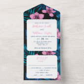 Orchideeën en palmbladeren in één uitnodiging (Binnen)