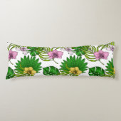 Orchideeën en palmbladeren, roze, geel, groen en w lichaamskussen (Voorkant)