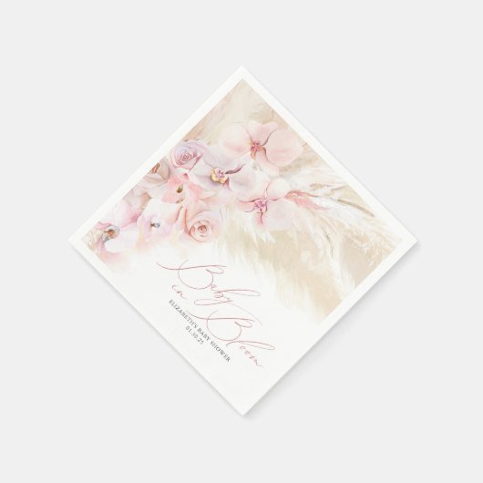 Orchideeën en Pampas Grass Elegant Baby in Bloom Servet (Hoek)