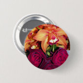 Orchideeën en Rozen_ Ronde Button 5,7 Cm (Voorkant /achterkant)