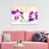 orchideeën en spa kaars met zeeschelp canvas afdruk (Insitu (Woonkamer))