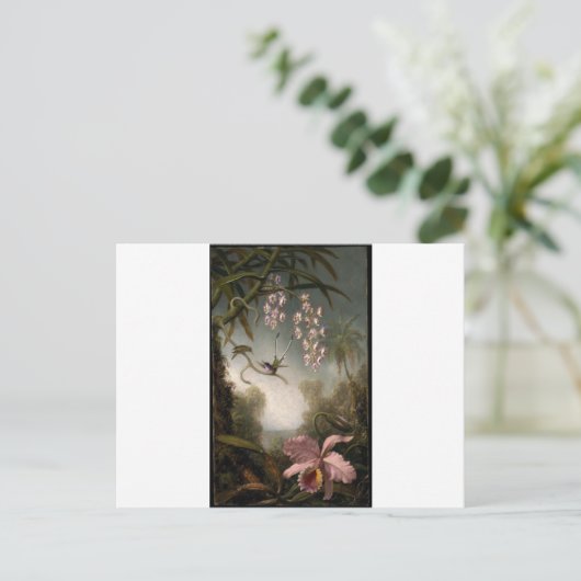 Orchideeën en Spray Orchids met Hummingbird van Ma Briefkaart (Staand voorkant)