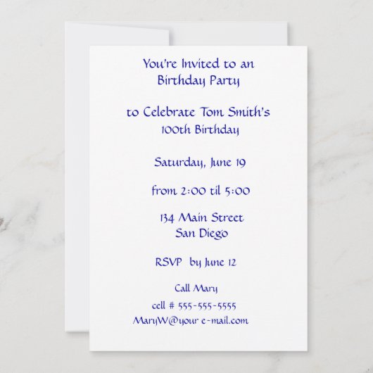 Orchideeën en Waterverf 100e verjaardag Kaart (Achterkant)