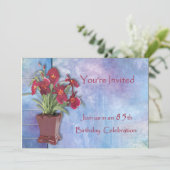 Orchideeën en Waterverf 85e verjaardag Kaart (Staand voorkant)