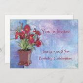 Orchideeën en Waterverf 85e verjaardag Kaart (Voorkant / Achterkant)