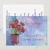 Orchideeën en Waterverf 95e verjaardag Kaart (Voorkant / Achterkant)