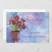 Orchideeën en Waterverf Jubileum Kaart (Voorkant / Achterkant)