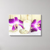 orchideeën en zeeschildpadden canvas afdruk (Voorkant)