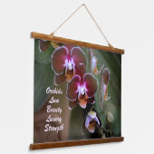 Orchideeën Exotic Maroon Flora Fotografische Bloem Hangend Wandkleed (Gebogen)