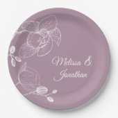 Orchideeën florerende moderne paarse elegante brui papieren bordje