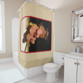 Orchideeën Geel Koraal Roze Fotografische Bloemen  Douchegordijn (In situ)