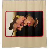 Orchideeën Geel Koraal Roze Fotografische Bloemen  Douchegordijn (Voorkant)