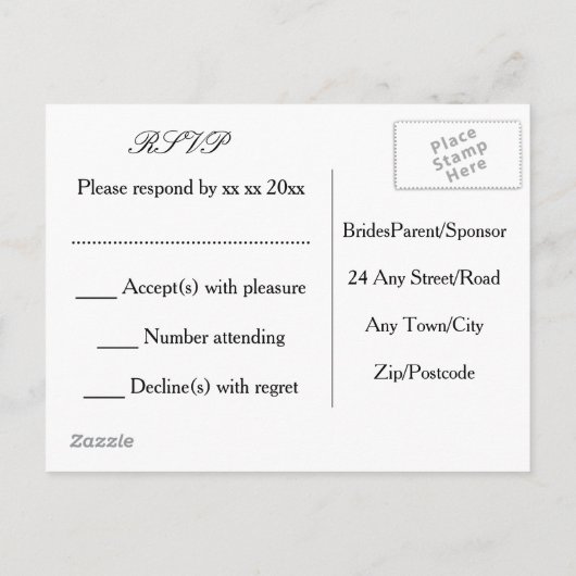 Orchideeën Goedkope Trouwpakketten Sets Kits Uitnodiging Briefkaart (Achterkant)