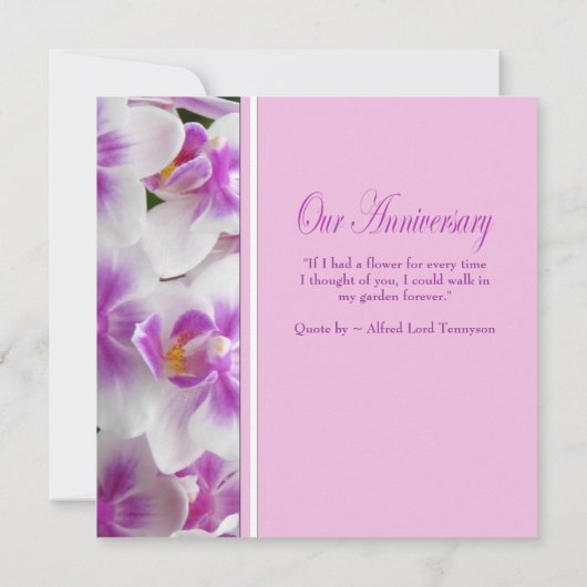 Orchideeën Huwelijksjubileum Uitnodiging (Achterkant)