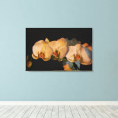 orchideeën in de zonsondergang canvas print (Insitu (Houten vloer))