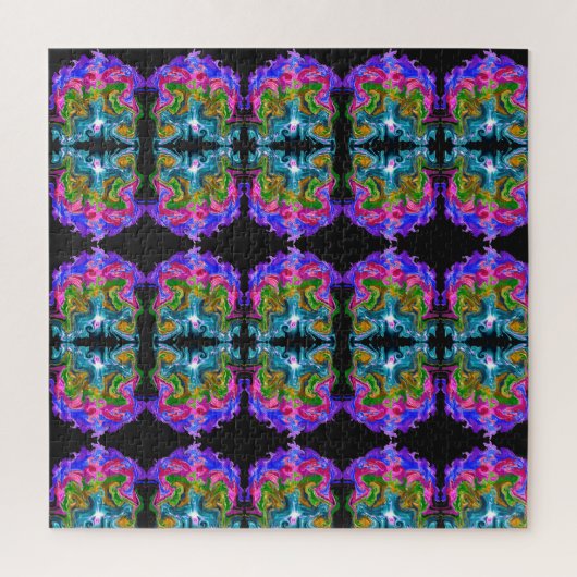 Orchideeën in Helder Abstract Uitdagend Legpuzzel (Verticaal)