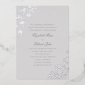 Orchideeën Ivoor Folie Formele Traditionele Huweli Uitnodiging (Voorkant)