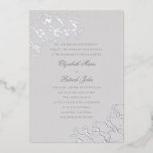 Orchideeën Ivoor Formele Traditionele Ouders Trouw Folie Uitnodiging (Voorkant)