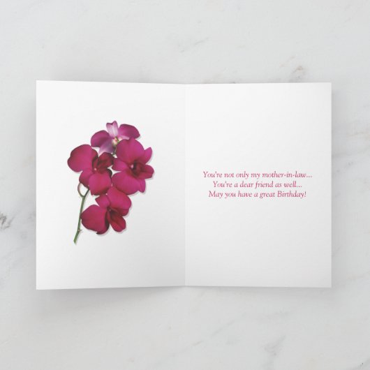 Orchideeën. Kaart voor de verjaardag van de schoon (Binnen)
