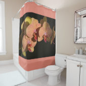 Orchideeën Koraal Roze Fotografische Bloemen Douchegordijn (In situ)