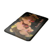 Orchideeën Koraal Roze Fotografische Bloemen Zwart Badmat (Gekanteld)