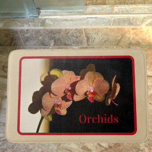 Orchideeën Koraal Roze Geel Fotografisch Bloemmoti Badmat