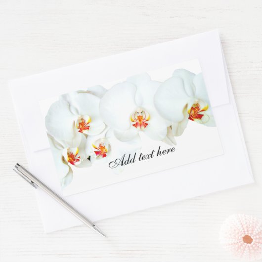 Orchideeën Love_ Rechthoekige Sticker (Envelop)