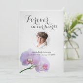 Orchideeën Memorial bedankkaart met foto (Staand voorkant)