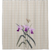 Orchideeën met Antiek Butterfly-gordijn Douchegordijn (Voorkant)